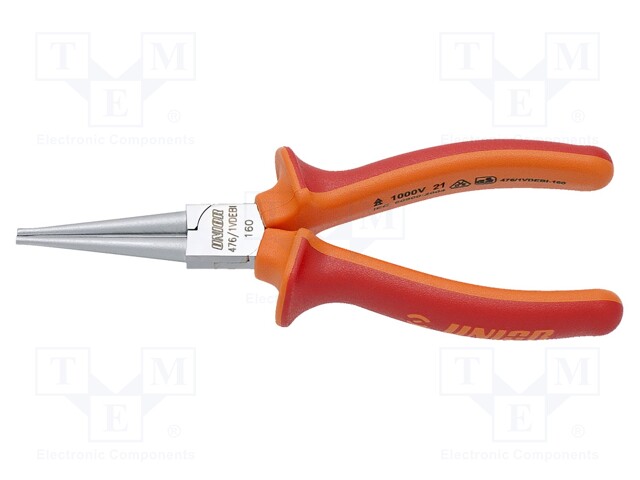 Pliers; insulated,round; 160mm