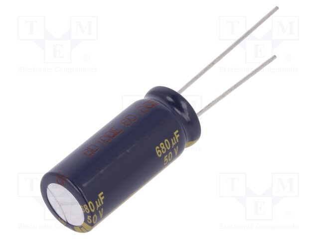 Capacitor: electrolytic; low impedance; THT; 680uF; 50VDC; ±20%