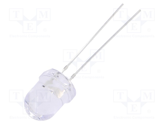 LED; 8mm; yellow; 2180÷3000mcd; 30°; Front: convex; Pitch: 2.54mm