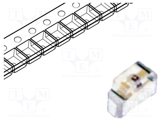 LED; SMD; 0604; orange; 45÷90mcd; 1.6x1.15x0.6mm; 130°; 2÷2.4V; 20mA