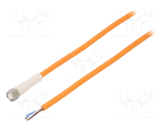 Connection lead; M8; PIN: 4; straight; 5m; plug; 4A; -30÷90°C; 60VDC