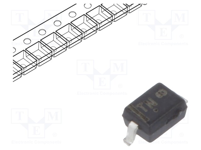 Diode: Zener; 0.3W; 12V; SMD; reel,tape; SOD323; single diode