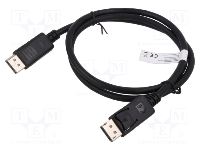 Cable; DisplayPort 1.4; DisplayPort plug,both sides; 1m; black