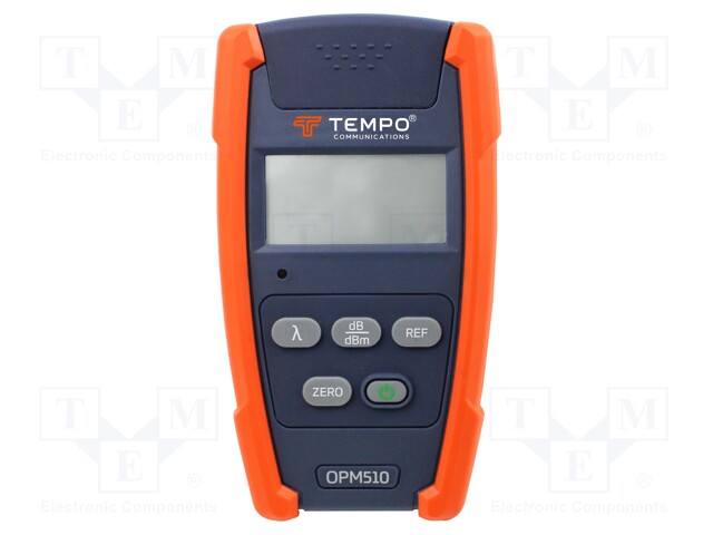 Meter: optical power; LCD; Range: -65÷.10dBm; Meas.accur: ±0.25 dB