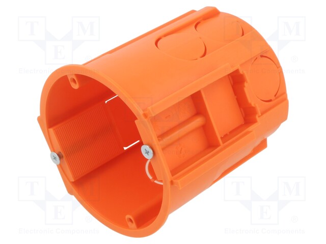 Enclosure: back box; Ø: 80mm; Z: 81mm; polypropylene; deep; orange