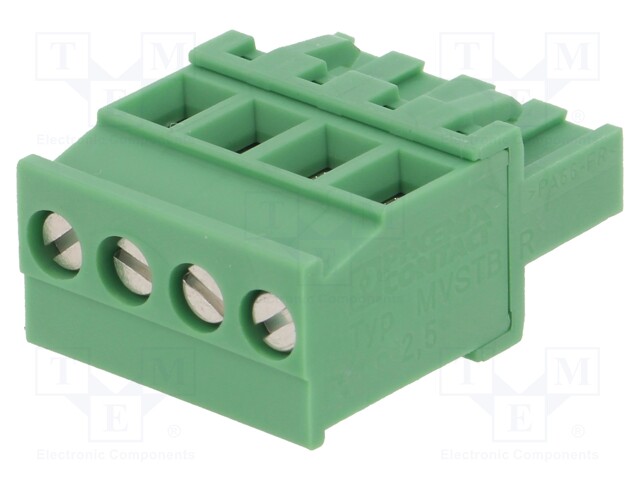 Pluggable terminal block; 5mm; ways: 4; angled 90°; plug; female