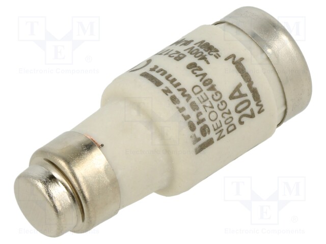 Fuse: fuse; gG; 20A; 400VAC; 250VDC; industrial; D02