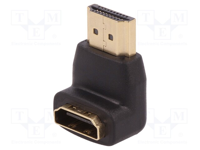 Adapter; HDMI socket 90°,HDMI plug; Colour: black