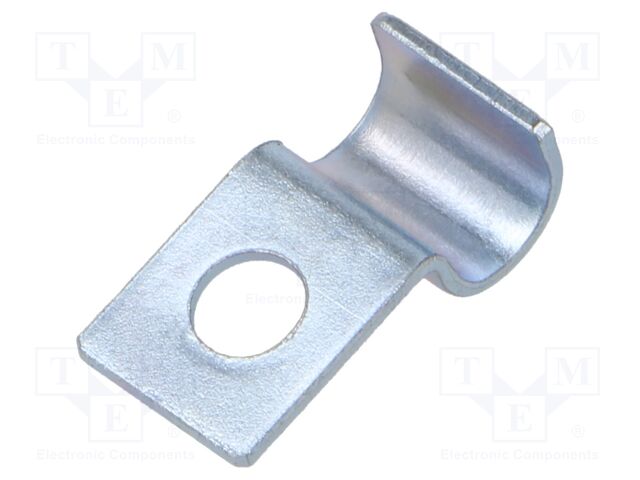 Screw mounted clamp; 6mm; zinc plated steel; Cable P-clips