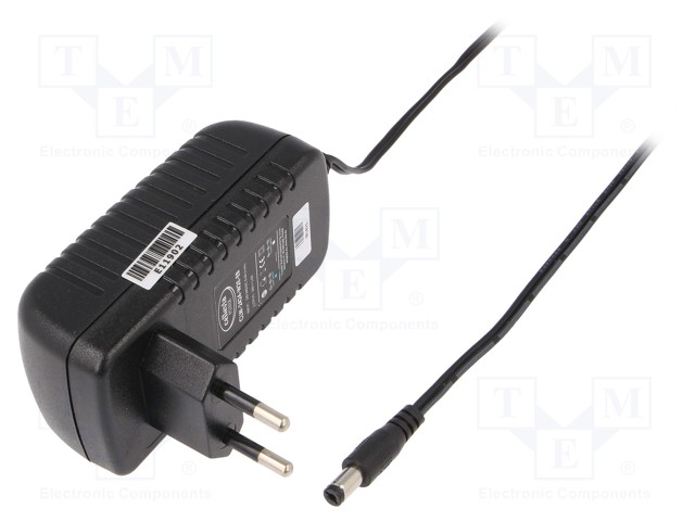 Power supply: switched-mode; 24VDC; 1A; Out: 5,5/2,1; 24W; Plug: EU