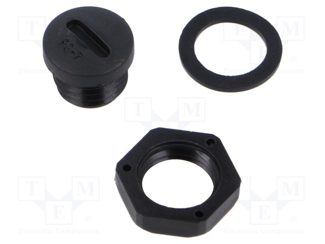 Stopper; PG7; polyamide; black; Thread: PG