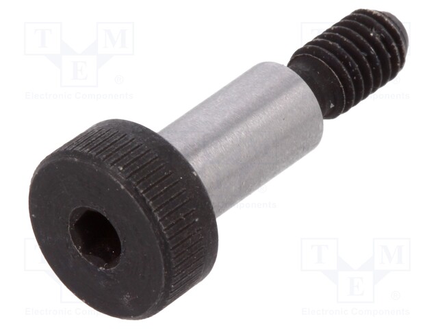 Shoulder screw; Mat: steel; Thread len: 8mm; Thread: M4; Cut: imbus