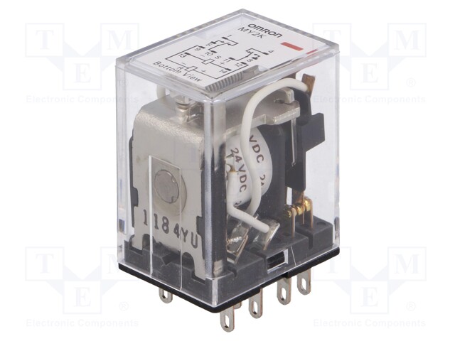 Relay: electromagnetic; DPDT; Ucoil: 24VDC; 5A/250VAC; 5A/24VDC; 5A