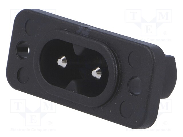 Connector: AC supply; socket; male; 2.5A; 250VAC; IEC 60320