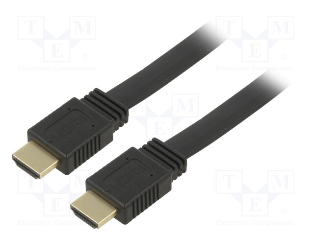 Cable; HDCP 2.2,HDMI 2.0,flat; HDMI plug,both sides; PVC; 2m