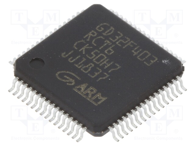 ARM microcontroller; SRAM: 64kB; Flash: 256kB; LQFP64; 3.3VDC