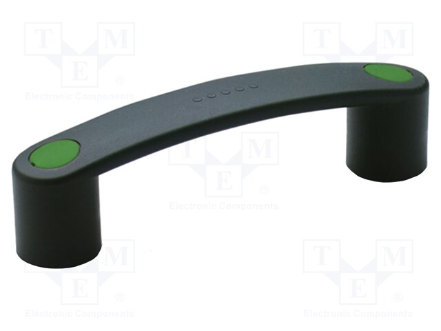 Handle; Mat: technopolymer (PA); black; H: 51mm; L: 208.5mm; green