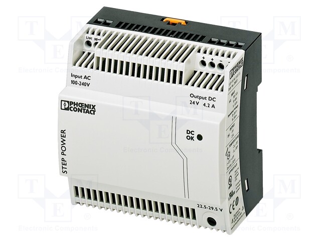 Power supply: switched-mode; 100W; 24VDC; Mounting: DIN; 4.2A