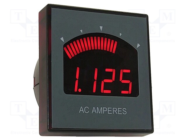 Panel AC voltage meter; digital; 50V; on panel; LED; 3,5 digit