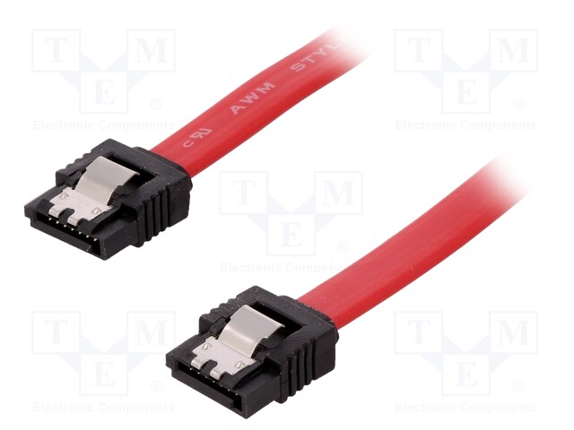 Cable: SATA; red; SATA L-Type plug x2; 750mm