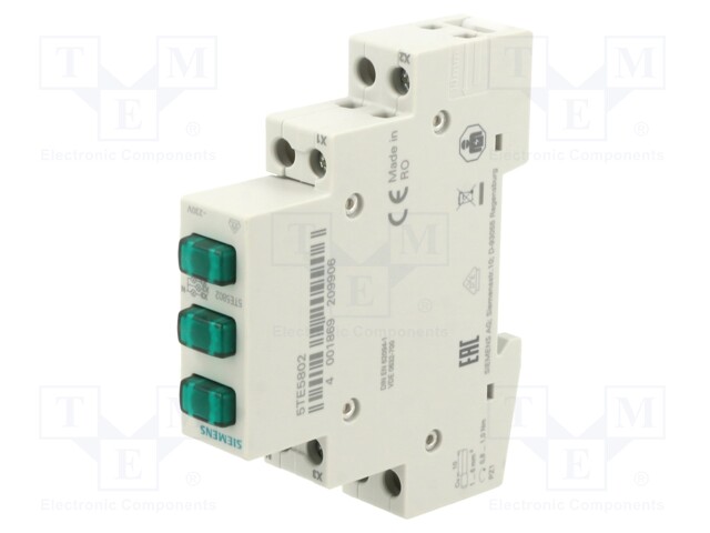 Module: voltage indicator; 230VAC; for DIN rail mounting