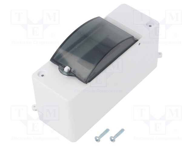 Enclosure: for modular components; IP20; white; No.of mod: 2; 400V