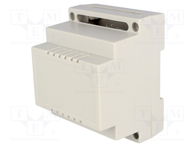Enclosure: for DIN rail mounting; Y: 89mm; X: 69.7mm; Z: 65mm; grey