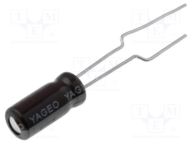 Capacitor: electrolytic; THT; 470uF; 25VDC; Ø10x12mm; Pitch: 5mm