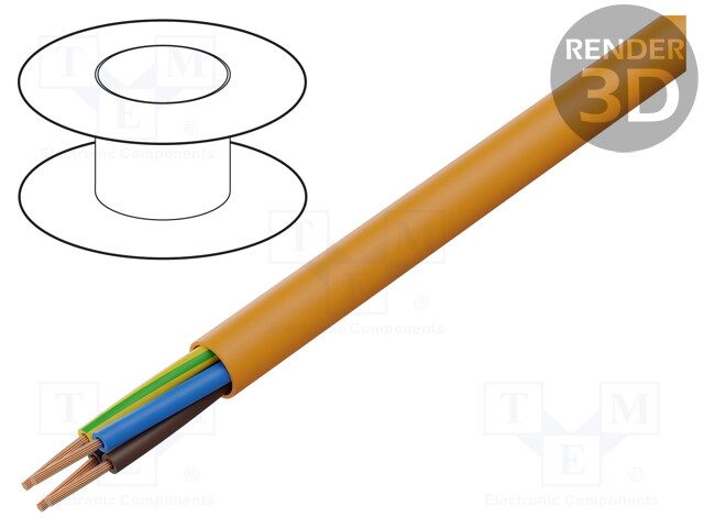 Wire; H05BQ-F; 4G1mm2; unshielded; 300V,500V; Cu; stranded; orange