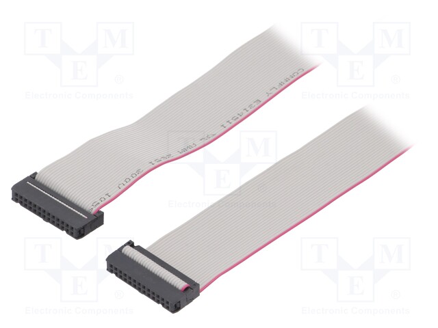 Ribbon cable with IDC connectors; 26x28AWG; Cable ph: 1.27mm