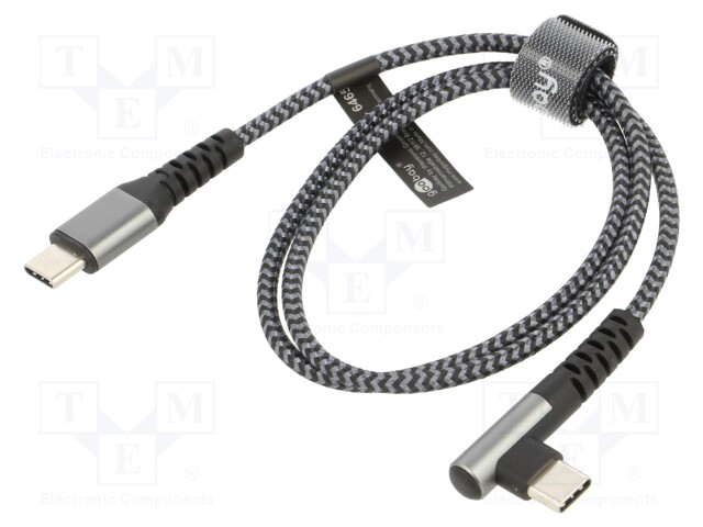 Cable; USB 2.0; USB C plug,USB C angled plug; 0.5m; 480Mbps