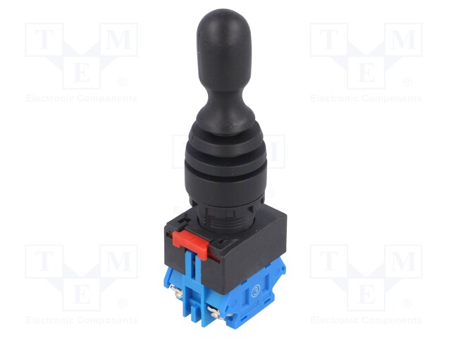 Switch: joystick; Stabl.pos: 1; NO x2; 3A/220VAC; 0.6A/220VDC; 22mm