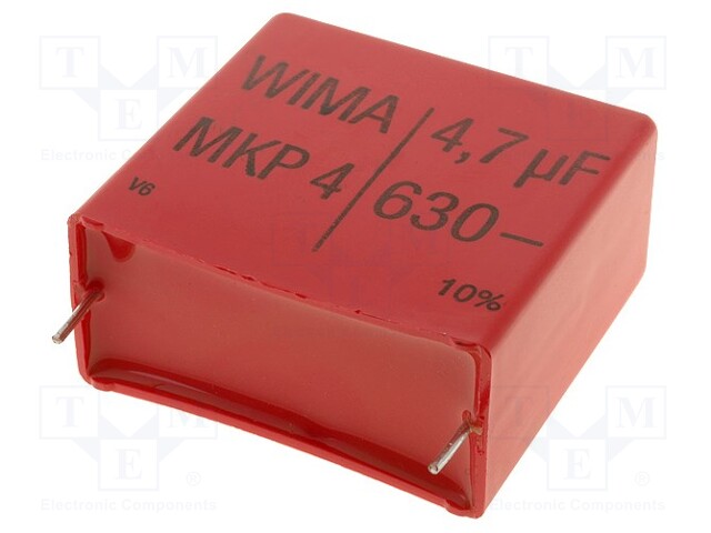 Capacitor: polypropylene; 4.7uF; 37.5mm; ±10%; 20x39.5x41.5mm