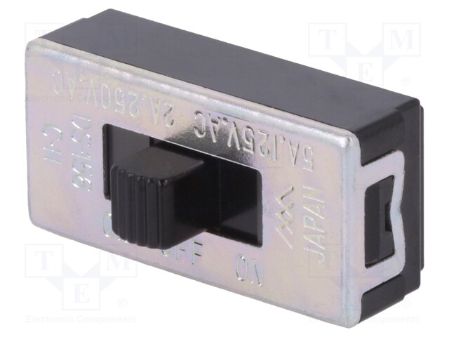 Switch: slide; Pos: 3; SP3T; 2A/250VAC; ON-OFF-ON; No.of term: 4