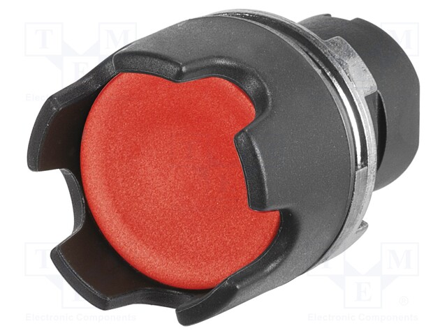 Switch: push-button; 22mm; Stabl.pos: 1; red; none; IP65; concave