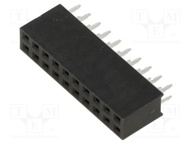 Socket; pin strips; female; 2.54mm; PIN: 20; THT; on PCBs; tinned