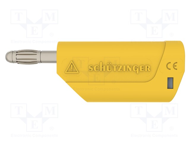 Plug; 4mm banana; 32A; 30VAC; 60VDC; yellow; Max.wire diam: 4mm