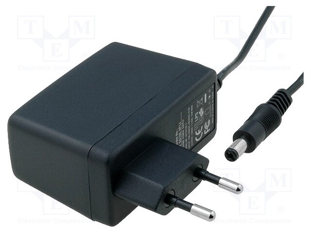 Power supply: switched-mode; 12VDC; 1.25A; Out: 5,5/2,1; 15W; 76%