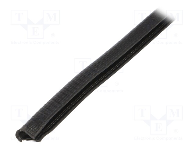 Hole and edge shield; PVC; L: 10m; black; H: 15mm; W: 12mm