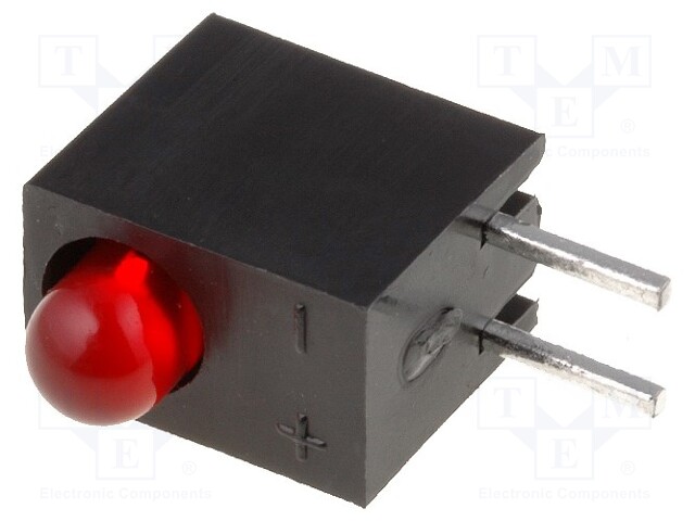 LED; in housing; red; 3mm; No.of diodes: 1; 20mA; Lens: diffused,red