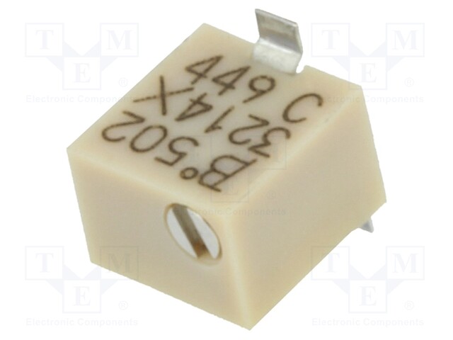 Potentiometer: mounting; vertical,multiturn; 5kΩ; 250mW; SMD; ±10%