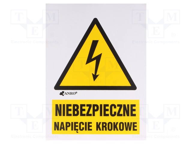 Safety sign; warning; W: 74mm; H: 105mm; FS