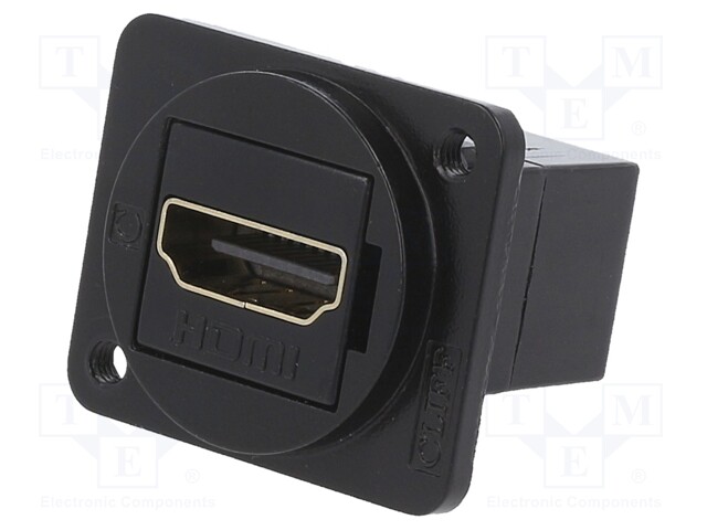 Coupler; HDMI socket,both sides; FT; gold-plated; 19x24mm