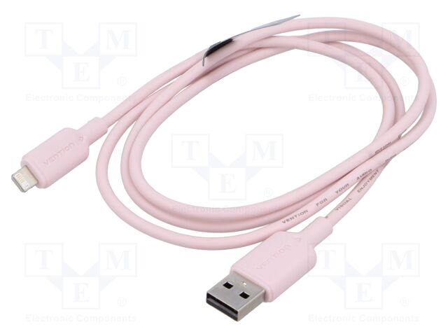 Cable; Apple Lightning plug,USB A socket; nickel plated; 1m