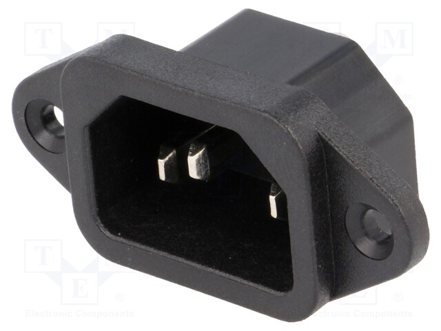 Connector: AC supply; socket; male; 10A; 250VAC; IEC 60320; C14 (E)