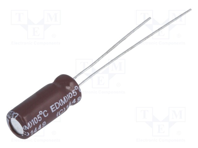 Capacitor: electrolytic; low impedance; THT; 100uF; 50VDC; Ø8x12mm