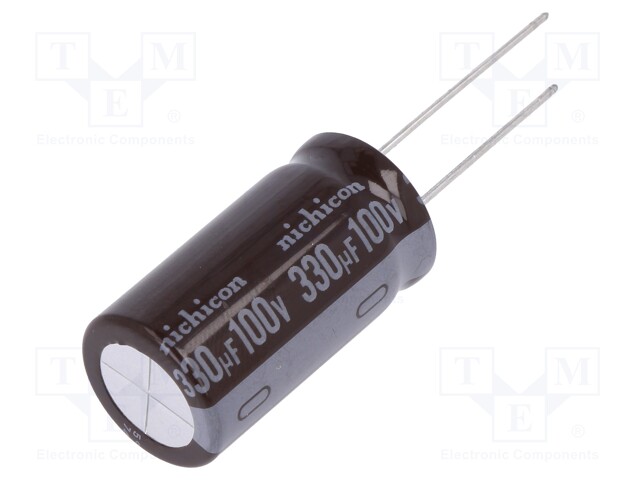 Capacitor: electrolytic; low impedance; THT; 330uF; 100VDC; ±20%