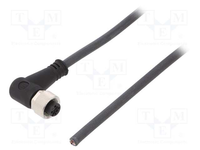 Connection lead; M12; PIN: 5; angled; 5m; plug; 125VAC; 4A; -25÷80°C