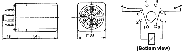 Relay: electromagnetic; DPDT; Ucoil: 24VAC; Icontacts max: 20A