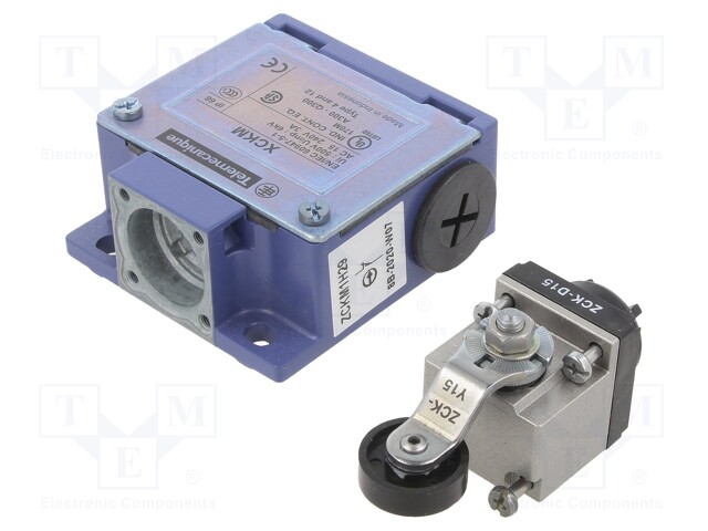 Limit switch; lever R 34,5mm, plastic roller Ø19mm; NO + NC